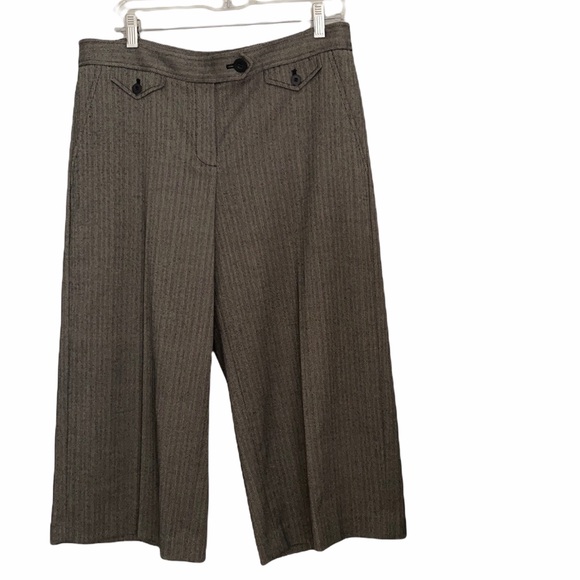 Vintage wide leg herringbone short cropped pants culottes - Picture 11 of 11